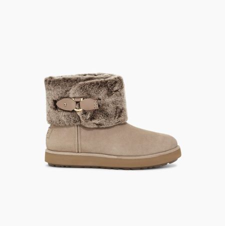 UGG Classic Berge Mini Suede - Boots Dame - Khaki (NO-P613)